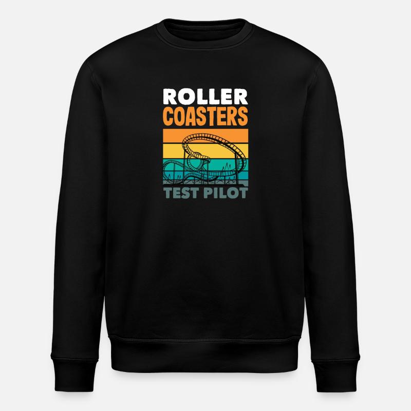 Roller Coaster Test Pilot Adventure - Stanley/Stella ROLLER Unisex Organic Sweatshirt - black