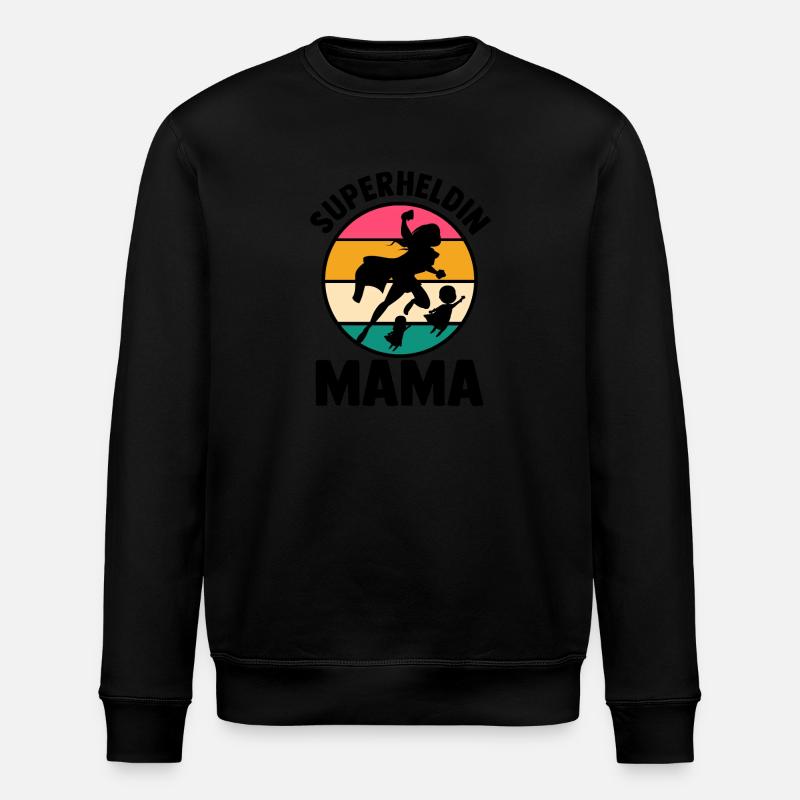 Mutter Superheldin Mama - Stanley/Stella Unisex Bio-Sweatshirt ROLLER - Schwarz