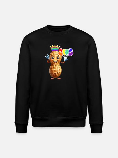LGBT Peanut Birthday Peanuts Balloons - Stanley/Stella ROLLER Unisex Organic Sweatshirt - black