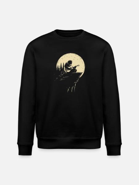 Guitarist i måneskin på klipper - Stanley/Stella økologisk unisex-sweatshirt ROLLER - sort
