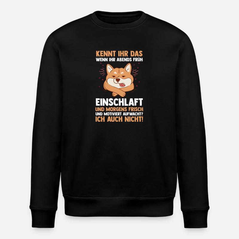 Faulenzer Langschläfer Motivation Hund - Stanley/Stella Unisex Bio-Sweatshirt ROLLER - Schwarz