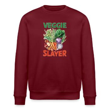 Veggie Slayer - Stanley/Stella Unisex Bio-Sweatshirt ROLLER - Burgunderrot - Vorne - Nik (191cm)