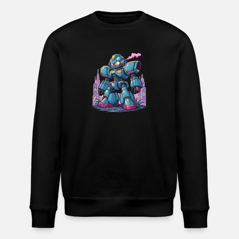 Robots, Digital Art - Stanley/Stella ROLLER Unisex Organic Sweatshirt - black