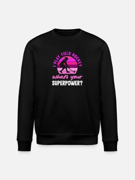 Hockey Player Superpower Question - Stanley/Stella ROLLER Unisex Organic Sweatshirt - black