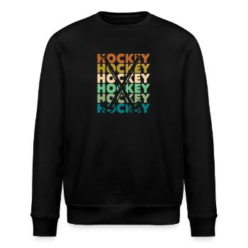 Feldhockey Spieler Retro Stil - Stanley/Stella Unisex Bio-Sweatshirt ROLLER - Schwarz - Vorne - Nik (191cm)