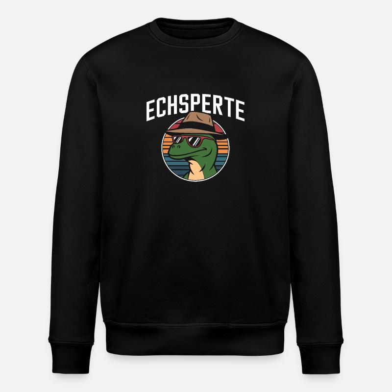 Lizard Snake Funny Pun Reptiles - Stanley/Stella ROLLER Unisex Organic Sweatshirt - black
