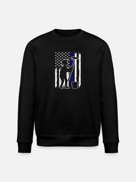 Painter Flag Silhouette Creative - Stanley/Stella ROLLER Unisex Organic Sweatshirt - black