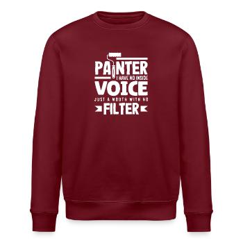 Voix de peintre sans filtre - Sweat bio ROLLER Stanley/Stella Unisexe - bordeaux - Devant - Nik (191cm)
