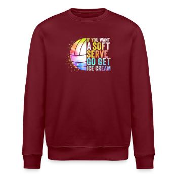 Wenn Sie ein Softeis wollen, holen Sie sich Eis - Stanley/Stella Unisex Bio-Sweatshirt ROLLER - Burgunderrot - Vorne - Nik (191cm)