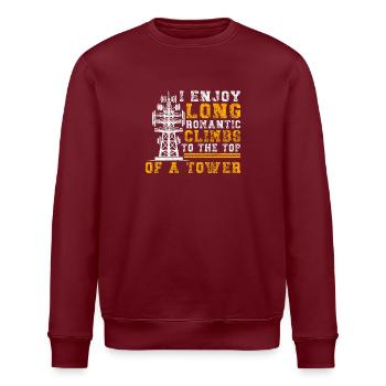 Industriekletterer Tower Climber Industrieklettern - Stanley/Stella Unisex Bio-Sweatshirt ROLLER - Burgunderrot - Vorne - Nik (191cm)