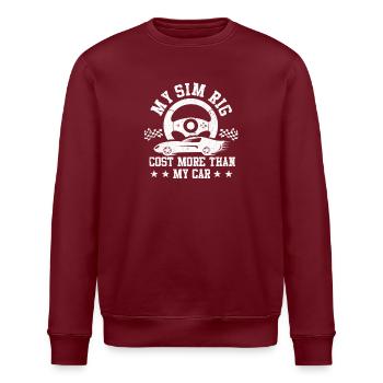 Simracer Esports Enthusiast Sim Racing - Stanley/Stella Unisex Bio-Sweatshirt ROLLER - Burgunderrot - Vorne - Nik (191cm)