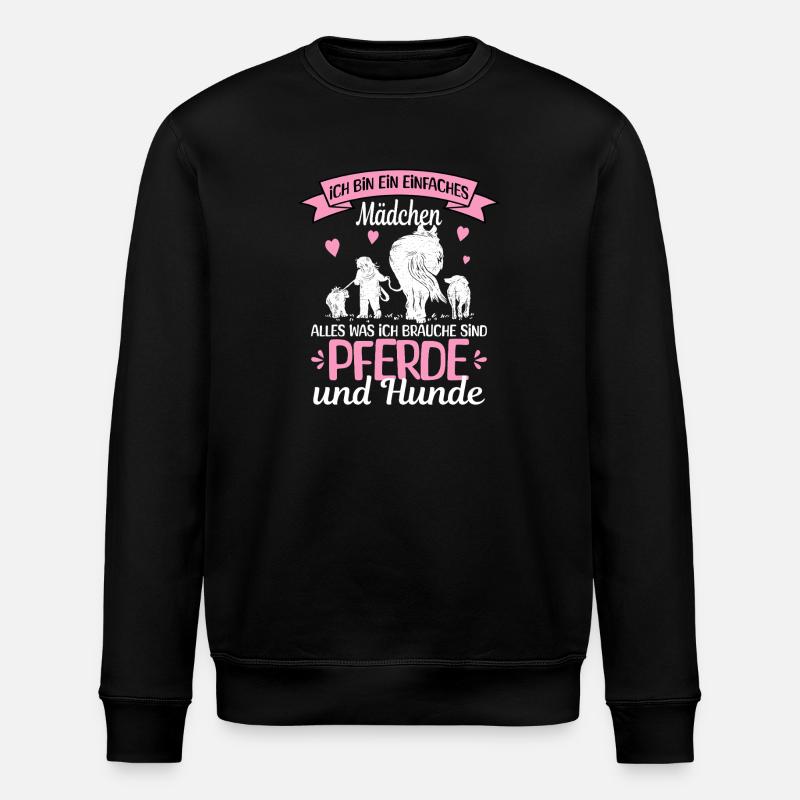 Einfaches Mädchen Pferde - Stanley/Stella Unisex Bio-Sweatshirt ROLLER - Schwarz