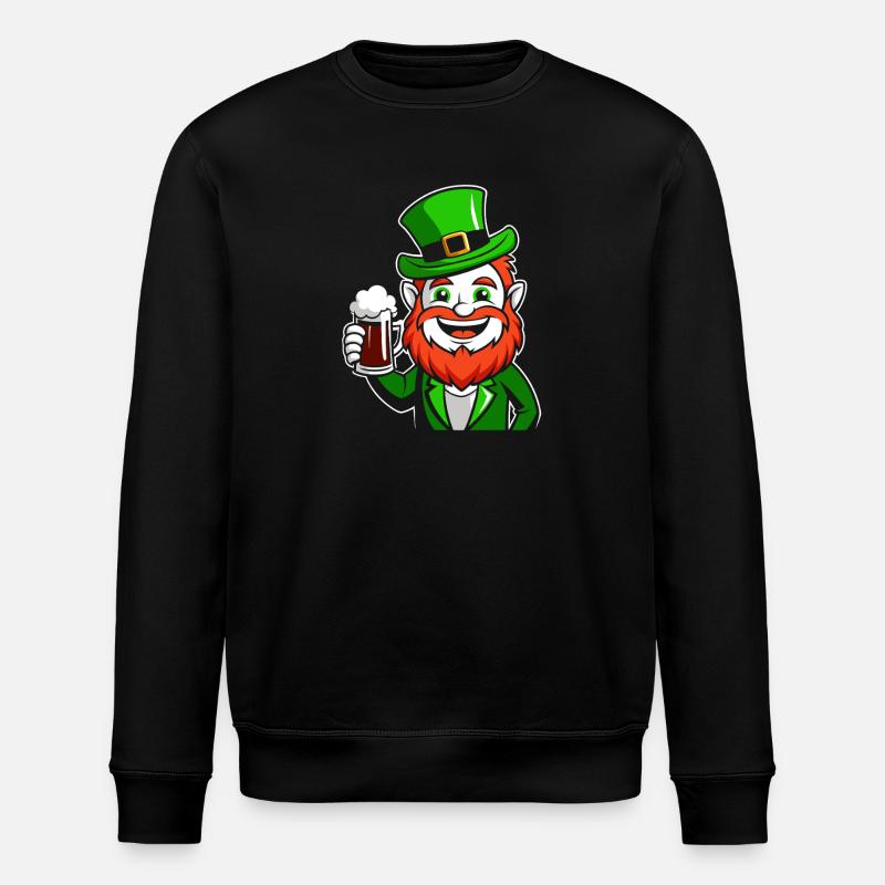Leprechaun & Beer - Saint-Patrick - Irlande - Sweat bio ROLLER Stanley/Stella Unisexe - noir