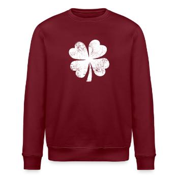 Kleeblatt - St. Patrick's Day - Irland - Stanley/Stella Unisex Bio-Sweatshirt ROLLER - Burgunderrot - Vorne - Nik (191cm)