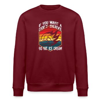 Wenn Sie ein Softeis wollen, holen Sie sich Eis - Stanley/Stella Unisex Bio-Sweatshirt ROLLER - Burgunderrot - Vorne - Nik (191cm)
