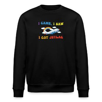 I Came I Saw I Got Jetlag Travel Humor - Stanley/Stella ROLLER Unisex Organic Sweatshirt - black - Front - Nik (191cm)