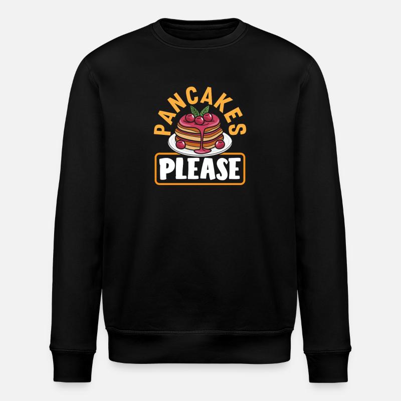 Pancakes please fun breakfast - Stanley/Stella ROLLER Unisex Organic Sweatshirt - black