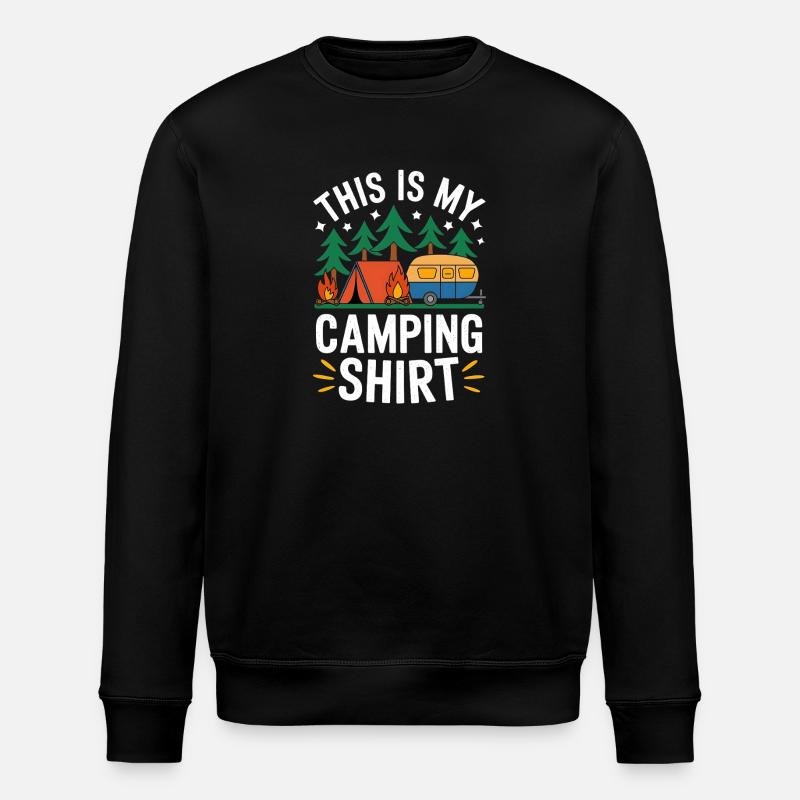Camping Adventure Funny Camping Design - Stanley/Stella ROLLER Unisex Organic Sweatshirt - black