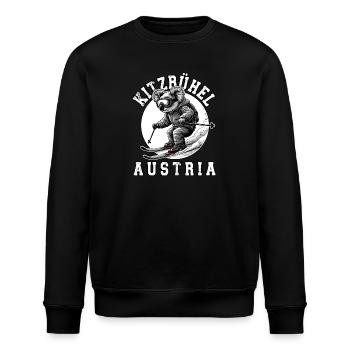 Kitzbühel Skigebiet Österreichische Alpen Ski-Souvenir - Stanley/Stella Unisex Bio-Sweatshirt ROLLER - Schwarz - Vorne - Nik (191cm)