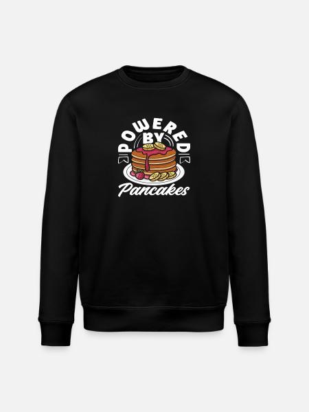 Powered by Pancakes Enjoyment - Stanley/Stella ROLLER Unisex Organic Sweatshirt - black