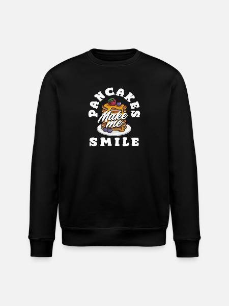 Pancakes make me smile - Stanley/Stella ROLLER Unisex Organic Sweatshirt - black