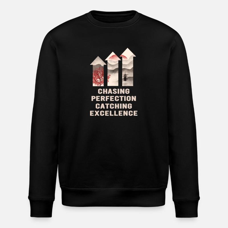 Kaizen Mindset Chasing Perfection - Stanley/Stella ROLLER Unisex Organic Sweatshirt - black