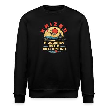 Kaizen : un voyage, pas une destination - Sweat bio ROLLER Stanley/Stella Unisexe - noir - Devant - Nik (191cm)