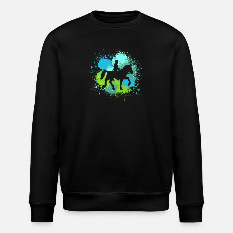 Riding Horses - Stanley/Stella ROLLER Unisex Organic Sweatshirt - black