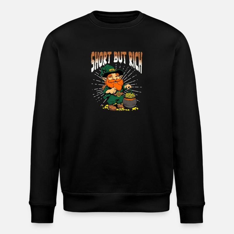 Funny St. Patricks Day Leprechaun - Stanley/Stella Unisex Bio-Sweatshirt ROLLER - Schwarz