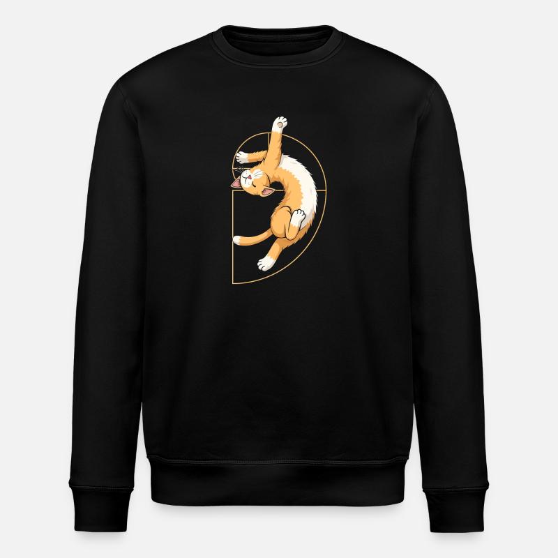 Chat en spirale de Fibonacci - Sweat bio ROLLER Stanley/Stella Unisexe - noir