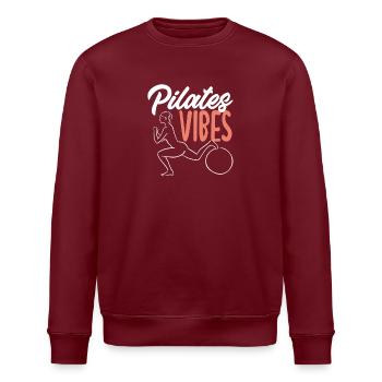Inspiration Pilates Vibes pour votre pratique - Sweat bio ROLLER Stanley/Stella Unisexe - bordeaux - Devant - Nik (191cm)