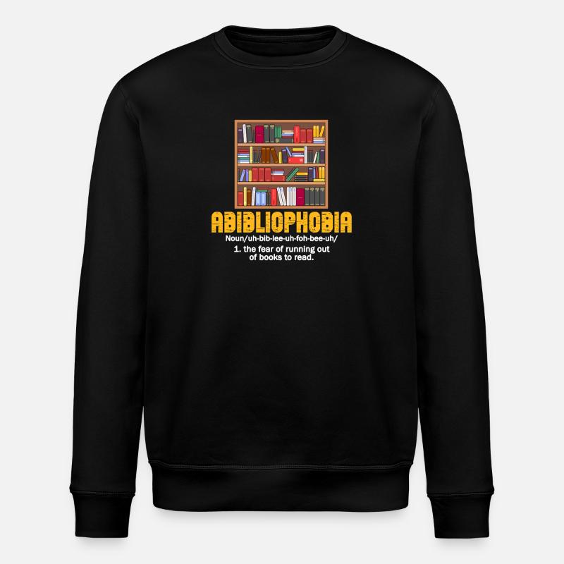 Abibliophobie Bücherwurm Lesebücher - Stanley/Stella Unisex Bio-Sweatshirt ROLLER - Schwarz