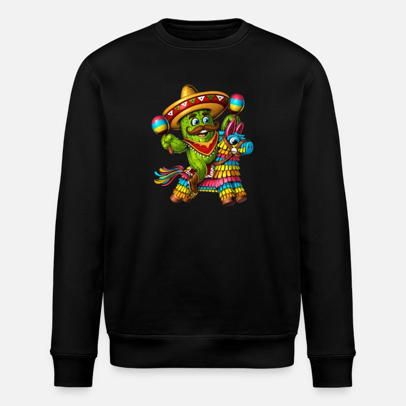 Cactus mexicain chevauchant Pinata - Sweat bio ROLLER Stanley/Stella Unisexe - noir