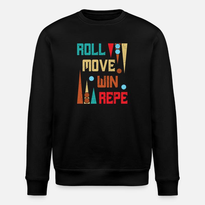 Backgammon Spiel - Stanley/Stella Unisex Bio-Sweatshirt ROLLER - Schwarz