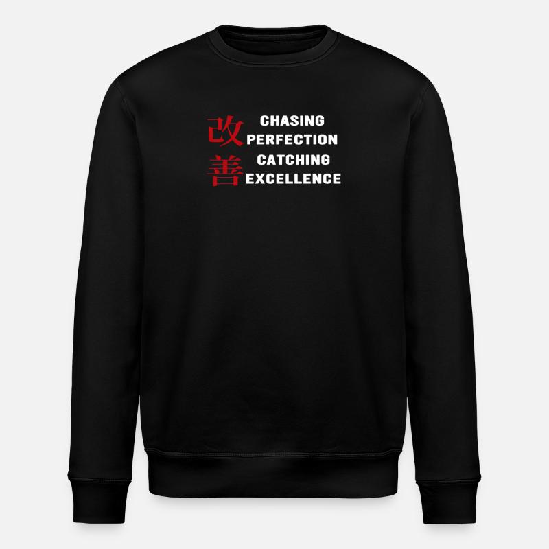 Kaizen Mindset Chasing Perfection - Stanley/Stella ROLLER Unisex Organic Sweatshirt - black