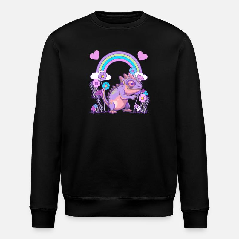 Echse Drache Drachen - Stanley/Stella Unisex Bio-Sweatshirt ROLLER - Schwarz