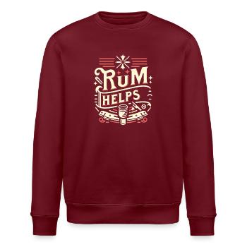 Rum Helps 11 - Stanley/Stella Unisex Bio-Sweatshirt ROLLER - Burgunderrot - Vorne - Nik (191cm)