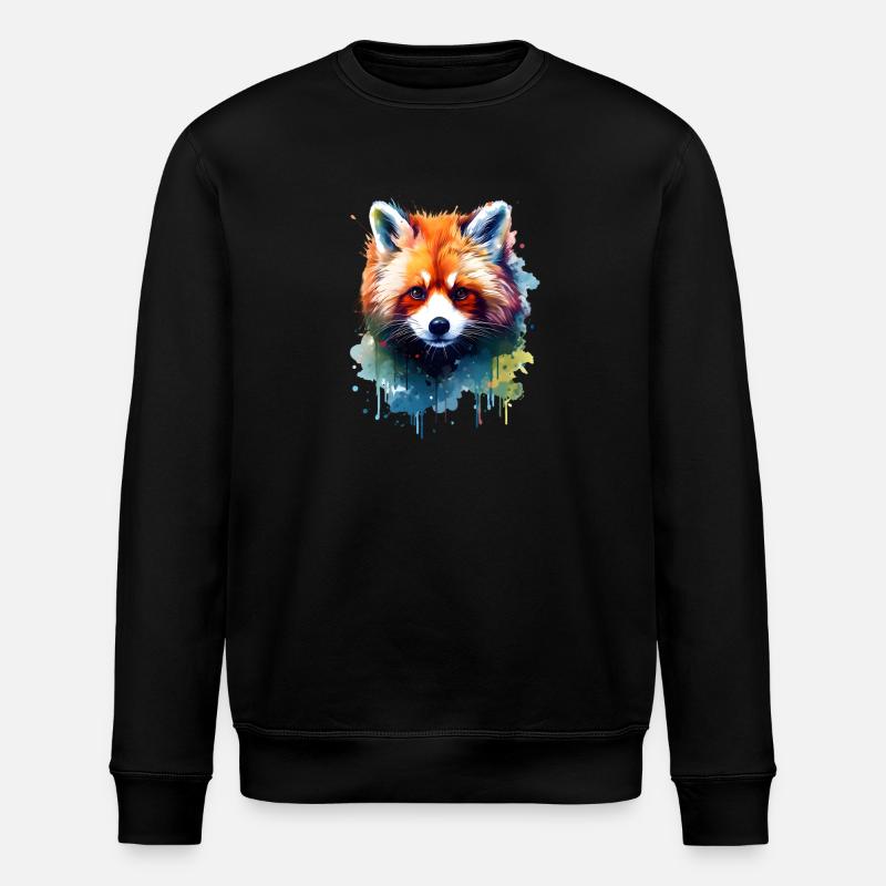 Red Panda - Stanley/Stella ROLLER Unisex Organic Sweatshirt - black
