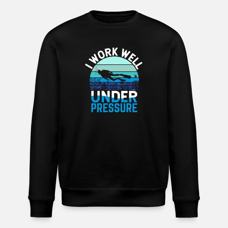 Tauchen Tauchen Lustiger Taucher - Stanley/Stella Unisex Bio-Sweatshirt ROLLER - Schwarz