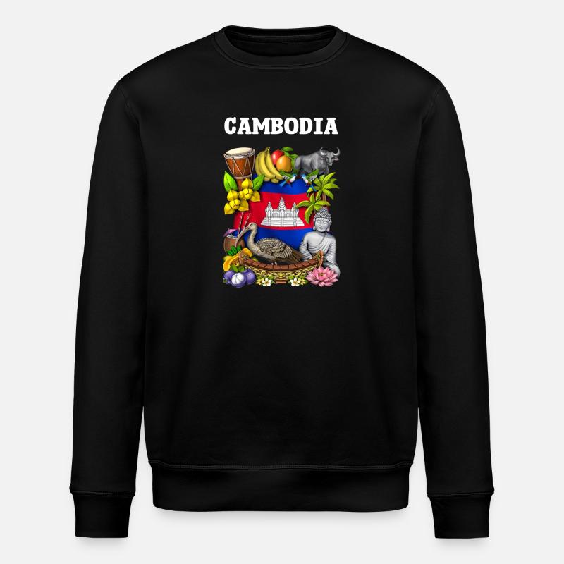 Kambodscha - Stanley/Stella Unisex Bio-Sweatshirt ROLLER - Schwarz