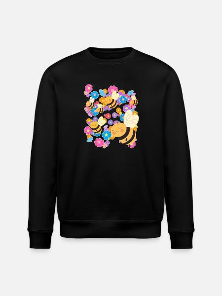 Bijen Hommel Insect Bij Kinderen Kind - Stanley/Stella Uniseks bio-sweatshirt ROLLER - zwart