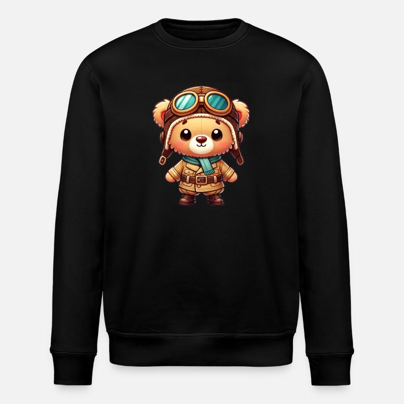 Ours en peluche pilote - Sweat bio ROLLER Stanley/Stella Unisexe - noir