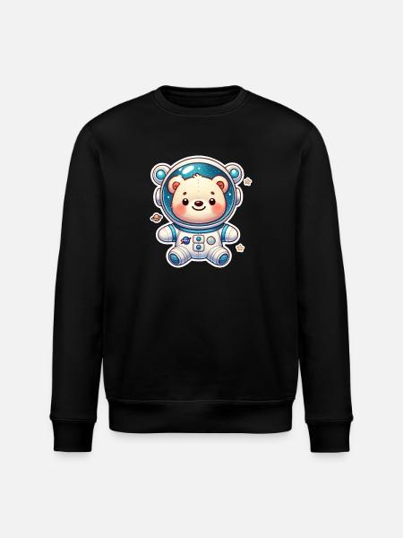 Teddybär Astronaut - Stanley/Stella Unisex Bio-Sweatshirt ROLLER - Schwarz