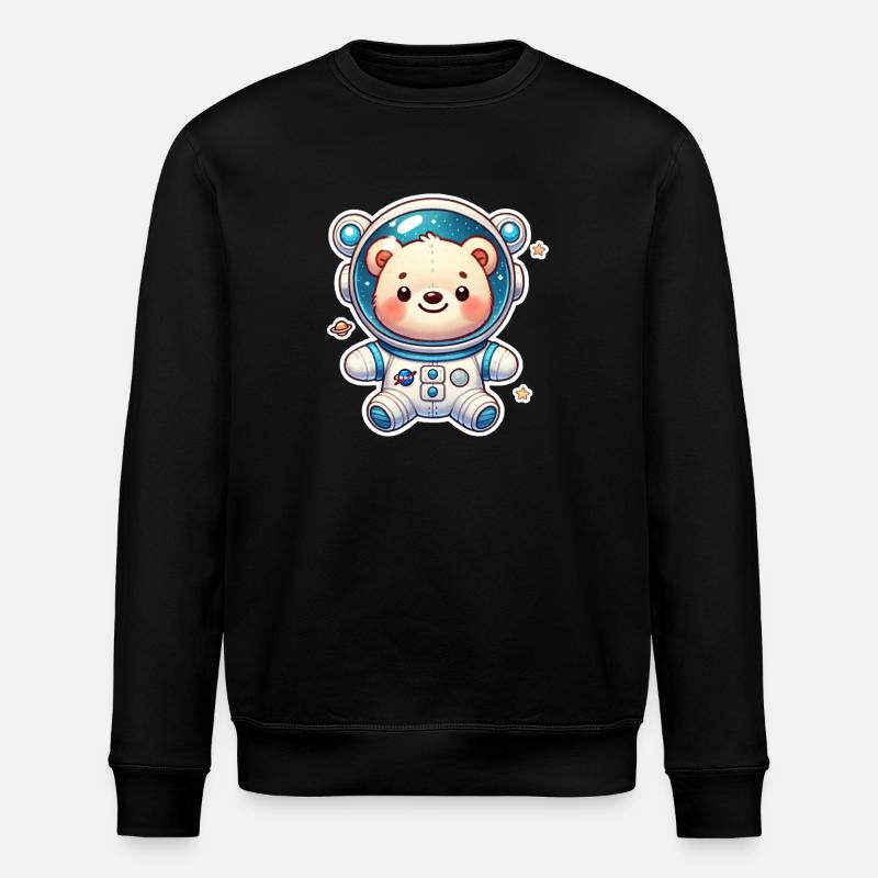 Teddybär Astronaut - Stanley/Stella Unisex Bio-Sweatshirt ROLLER - Schwarz