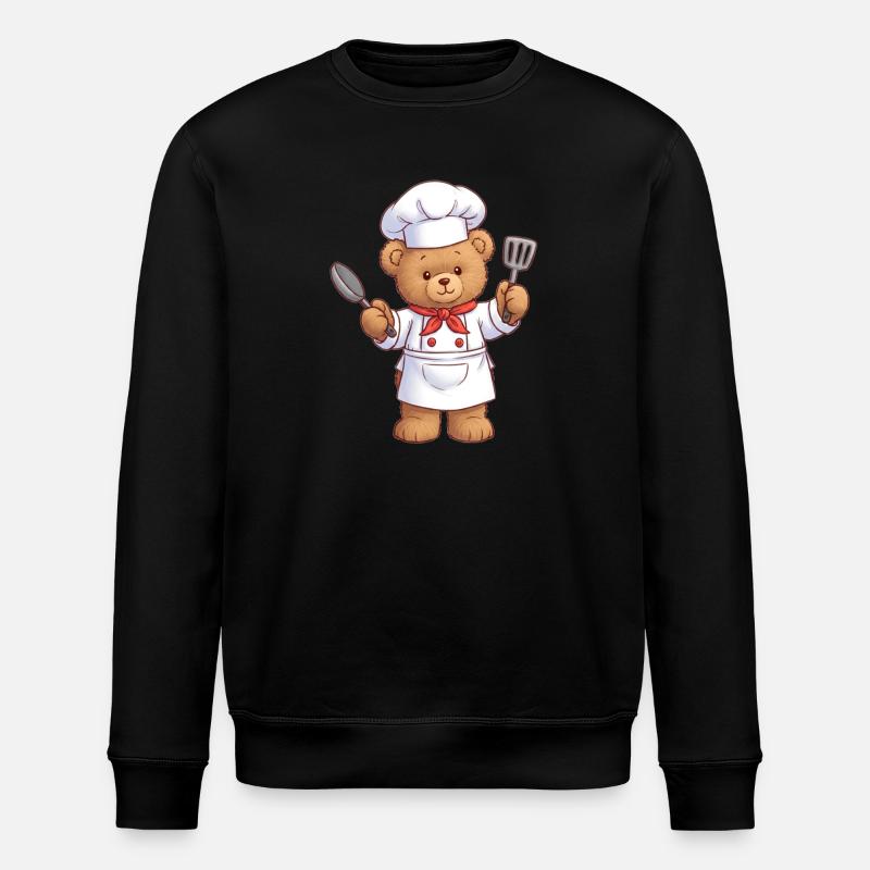 Teddy Bear Cook - Stanley/Stella ROLLER Unisex Organic Sweatshirt - black