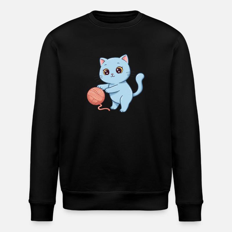 Tier Cartoon Kinderkatze - Stanley/Stella Unisex Bio-Sweatshirt ROLLER - Schwarz