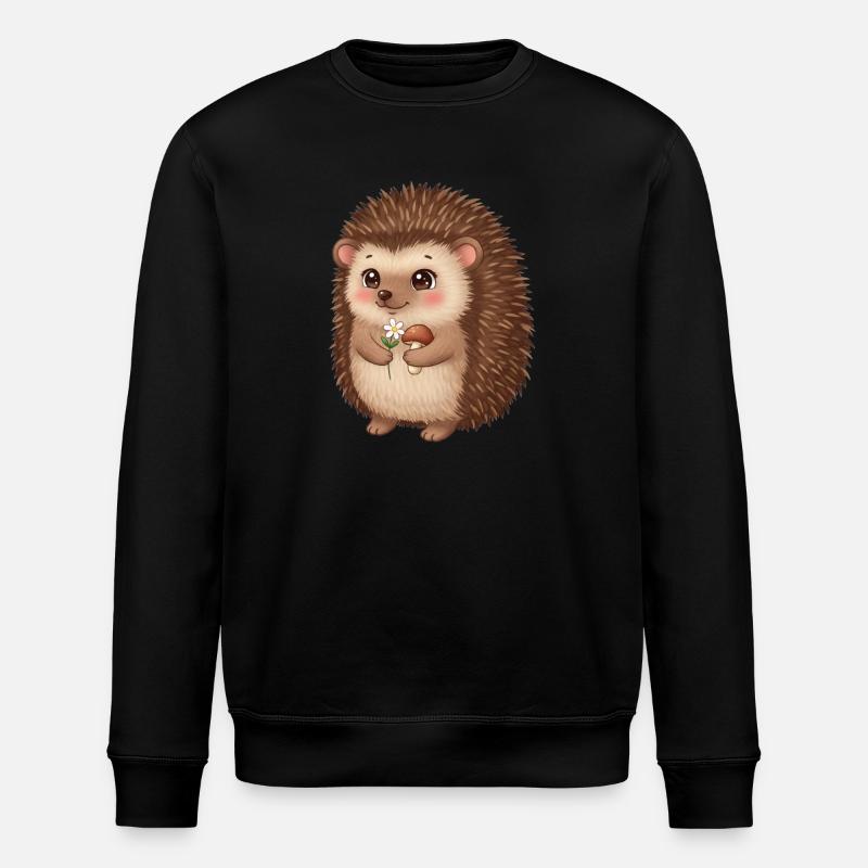 Tier Cartoon Igel - Stanley/Stella Unisex Bio-Sweatshirt ROLLER - Schwarz