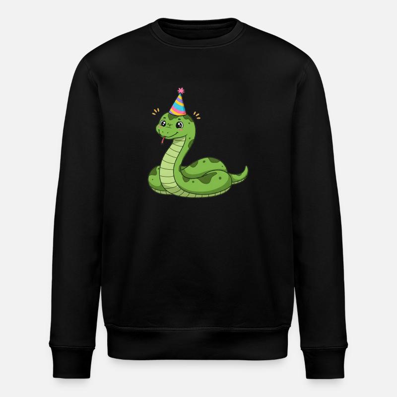 Tier Cartoon Partyschlange - Stanley/Stella Unisex Bio-Sweatshirt ROLLER - Schwarz