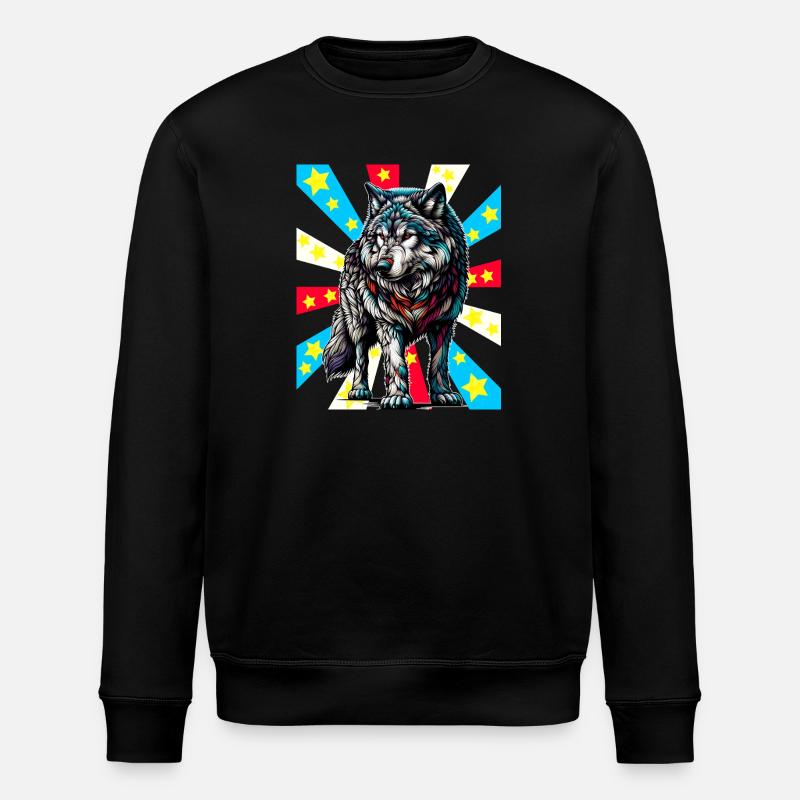 Tattoo Wolf Wolves - Stanley/Stella ROLLER Unisex Organic Sweatshirt - black