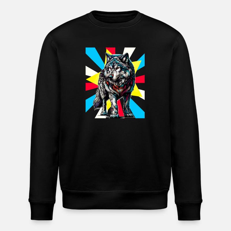 Wolf Wölfe Tattoo - Stanley/Stella Unisex Bio-Sweatshirt ROLLER - Schwarz